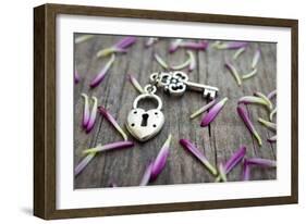 Key With Heart Shaped Lock-kbuntu-Framed Art Print