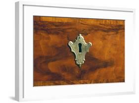 Keyhole in Louis XIV Style Walnut Drop Leaf Writing Desk, Built in Genoa, Italy, 17th-18th Century-null-Framed Giclee Print