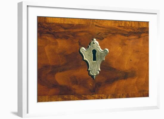 Keyhole in Louis XIV Style Walnut Drop Leaf Writing Desk, Built in Genoa, Italy, 17th-18th Century-null-Framed Giclee Print