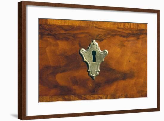 Keyhole in Louis XIV Style Walnut Drop Leaf Writing Desk, Built in Genoa, Italy, 17th-18th Century-null-Framed Giclee Print