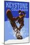 Keystone, Colorado - Colorblocked Snowboarder-Lantern Press-Mounted Art Print