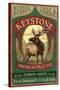 Keystone, Colorado - Elk Head Pale Ale Vintage Sign-Lantern Press-Stretched Canvas