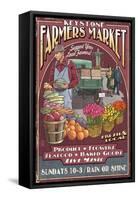 Keystone, Colorado - Farmers Market Vintage Sign-Lantern Press-Framed Stretched Canvas