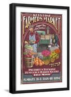Keystone, Colorado - Farmers Market Vintage Sign-Lantern Press-Framed Art Print