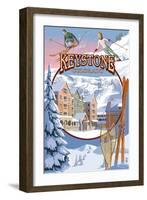 Keystone, Colorado Montage-Lantern Press-Framed Art Print