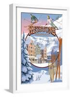 Keystone, Colorado Montage-Lantern Press-Framed Art Print