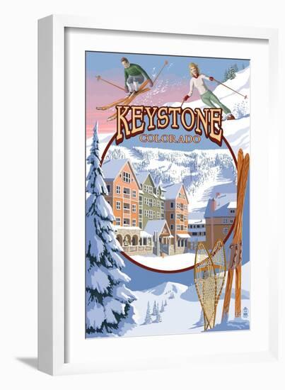 Keystone, Colorado Montage-Lantern Press-Framed Art Print
