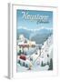 Keystone, Colorado - Retro Ski Resort-Lantern Press-Framed Art Print