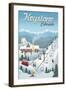 Keystone, Colorado - Retro Ski Resort-Lantern Press-Framed Art Print