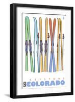 Keystone, Colorado, Skis in the Snow-Lantern Press-Framed Art Print