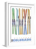 Keystone, Colorado, Skis in the Snow-Lantern Press-Framed Art Print