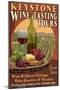 Keystone, Colorado - Wine Tasting Vintage Sign-Lantern Press-Mounted Art Print