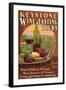 Keystone, Colorado - Wine Tasting Vintage Sign-Lantern Press-Framed Art Print