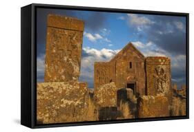 Khachkars at Noratus Cemetery, Lake Seven, Armenia, Central Asia, Asia-Jane Sweeney-Framed Stretched Canvas
