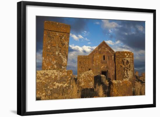 Khachkars at Noratus Cemetery, Lake Seven, Armenia, Central Asia, Asia-Jane Sweeney-Framed Photographic Print