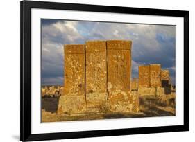 Khachkars at Noratus Cemetery, Lake Seven, Armenia, Central Asia, Asia-Jane Sweeney-Framed Photographic Print