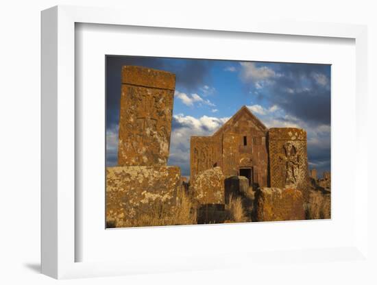 Khachkars at Noratus Cemetery, Lake Seven, Armenia, Central Asia, Asia-Jane Sweeney-Framed Photographic Print