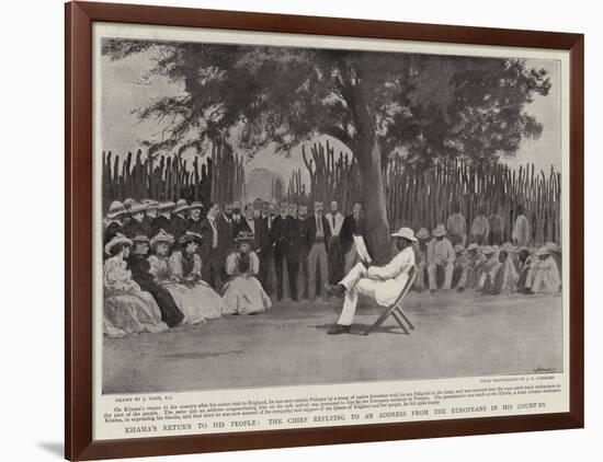 Khama's Return to His People, the Chief Replying to an Address from the Europeans in His Country-Joseph Nash-Framed Giclee Print