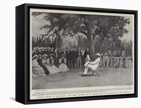 Khama's Return to His People, the Chief Replying to an Address from the Europeans in His Country-Joseph Nash-Framed Stretched Canvas