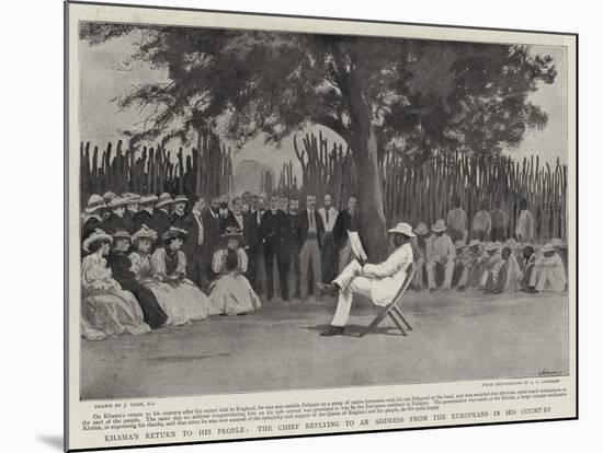 Khama's Return to His People, the Chief Replying to an Address from the Europeans in His Country-Joseph Nash-Mounted Giclee Print