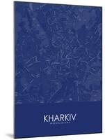 Kharkiv, Ukraine Blue Map-null-Mounted Poster