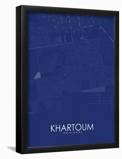 Khartoum, Sudan Blue Map-null-Framed Poster