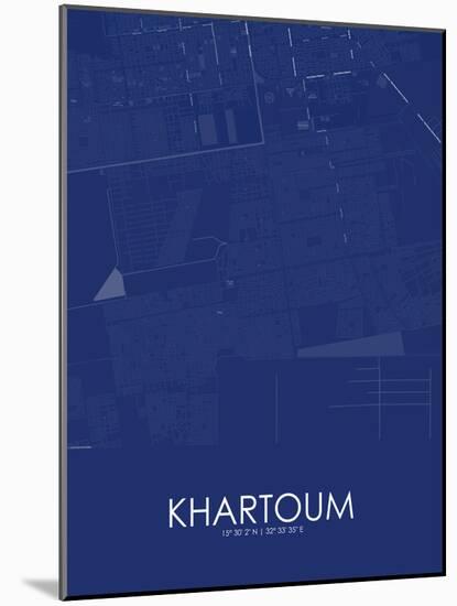 Khartoum, Sudan Blue Map-null-Mounted Poster