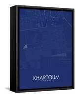 Khartoum, Sudan Blue Map-null-Framed Stretched Canvas