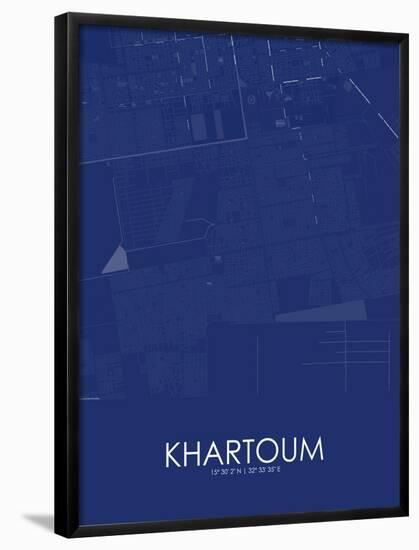 Khartoum, Sudan Blue Map-null-Framed Poster