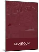 Khartoum, Sudan Red Map-null-Mounted Poster