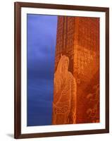 Khentii Province, Sunrise on a Carved Obelisk Dedicated to Genghis Khan, Mongolia-Paul Harris-Framed Photographic Print