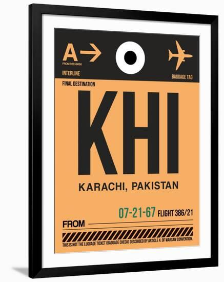 KHI Karachi Luggage Tag I-NaxArt-Framed Art Print