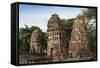 Khmer Style Prangs (Stupas) (Chedis) at Wat Mahathat, Ayutthaya, UNESCO World Heritage Site-Alex Robinson-Framed Stretched Canvas