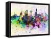 Khobar Skyline in Watercolor Background-paulrommer-Framed Stretched Canvas