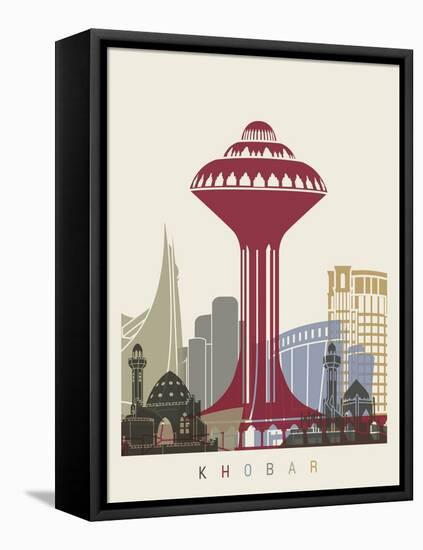 Khobar Skyline Poster-paulrommer-Framed Stretched Canvas