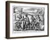 Khoikhois Breaking-In Oxen, South Africa, 18th Century-null-Framed Giclee Print