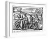 Khoikhois Breaking-In Oxen, South Africa, 18th Century-null-Framed Giclee Print