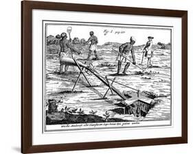 Khoikhois Catching Moles, South Africa, 18th Century-null-Framed Giclee Print