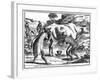 Khoikhois Milking Cows and Making Butter, South Africa, 18th Century-null-Framed Giclee Print