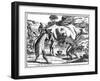 Khoikhois Milking Cows and Making Butter, South Africa, 18th Century-null-Framed Giclee Print