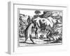 Khoikhois Milking Cows and Making Butter, South Africa, 18th Century-null-Framed Giclee Print