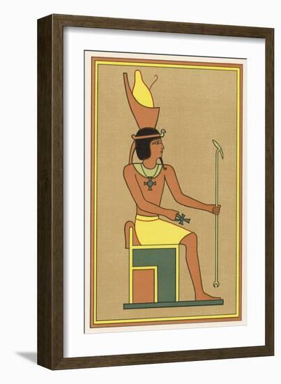 Khonsu is Worshipped Under Many Names: Here He is Depicted as Nefer-Hetep Holding an Ankh-E.a. Wallis Budge-Framed Art Print