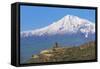 Khor Virap Monastery, 17th Century, Near Artashat, with Mount Ararat in Background, Armenia-null-Framed Stretched Canvas