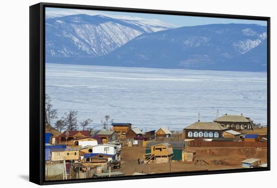 Khoujir, Maloe More (Little Sea), Frozen Lake During Winter, Olkhon Island, Lake Baikal-Bruno Morandi-Framed Stretched Canvas