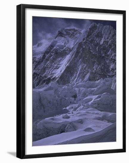 Khumbu Ice Fall and Everest Landscape, Nepal-Michael Brown-Framed Premium Photographic Print