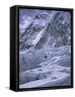 Khumbu Ice Fall, Everest, Nepal-Michael Brown-Framed Stretched Canvas