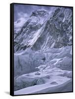 Khumbu Ice Fall, Everest, Nepal-Michael Brown-Framed Stretched Canvas