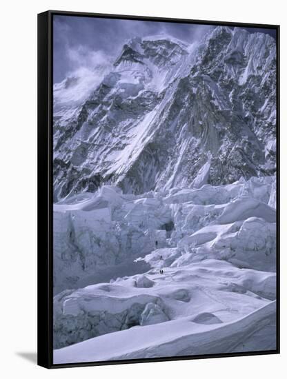 Khumbu Ice Fall, Everest, Nepal-Michael Brown-Framed Stretched Canvas