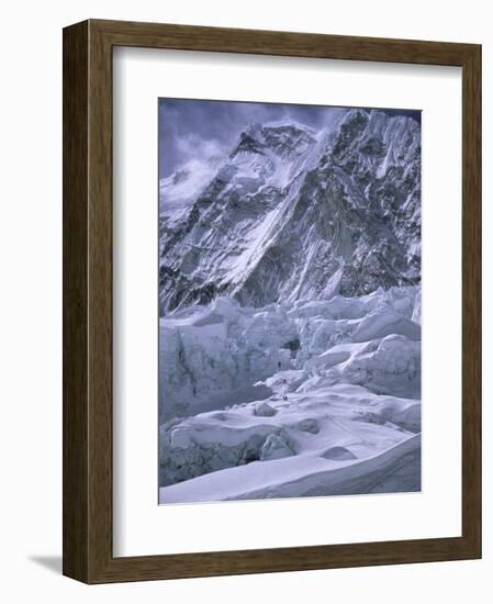 Khumbu Ice Fall, Everest, Nepal-Michael Brown-Framed Photographic Print