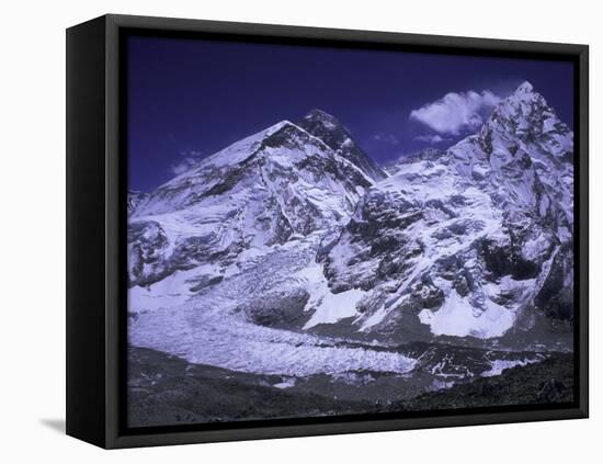 Khumbu Ice Fall Landscape at Everest, Nepal-Michael Brown-Framed Stretched Canvas
